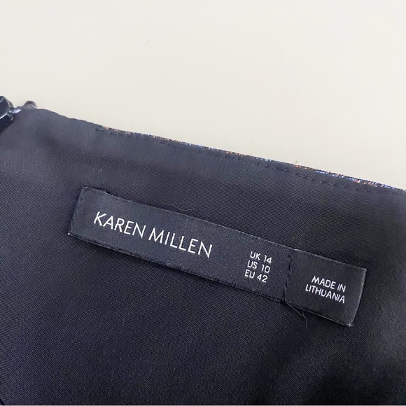 Karen Millen Metallic Iridescent Bodice Tailored Jumpsuit US 10 Black - Picture 10 of 13